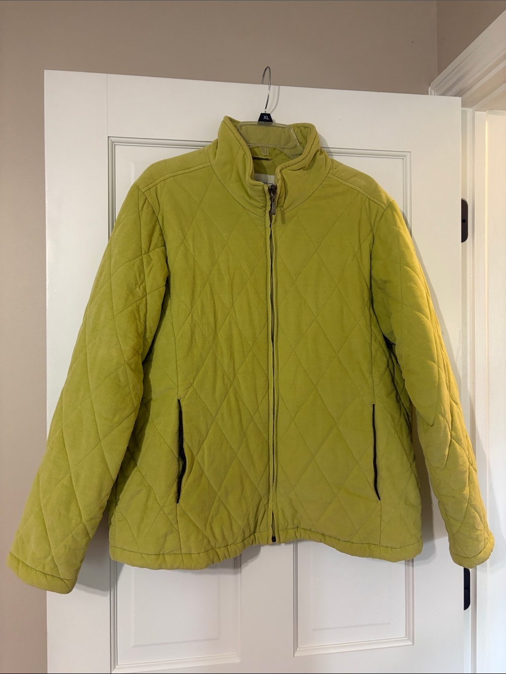 Cherokee women’s Quilted Zip-Front Jacket in Lime Green